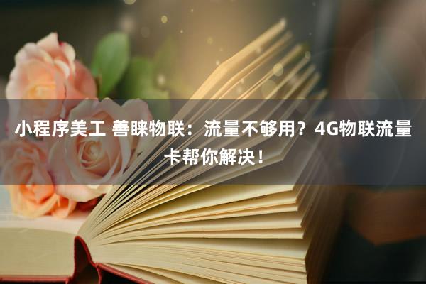 小程序美工 善睐物联：流量不够用？4G物联流量卡帮你解决！