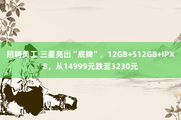 招聘美工 三星亮出“底牌”，12GB+512GB+IPX8，从14999元跌至3230元