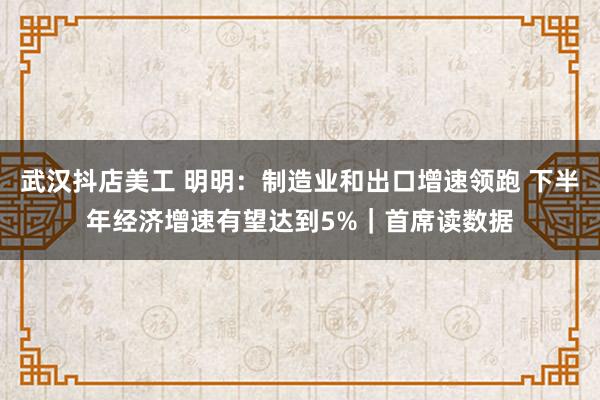 武汉抖店美工 明明：制造业和出口增速领跑 下半年经济增速有望达到5%｜首席读数据