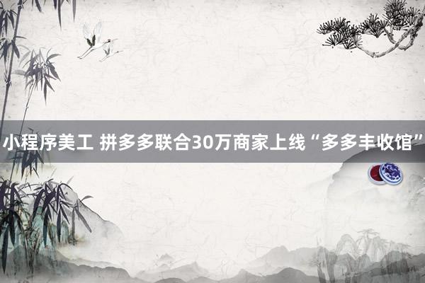 小程序美工 拼多多联合30万商家上线“多多丰收馆”